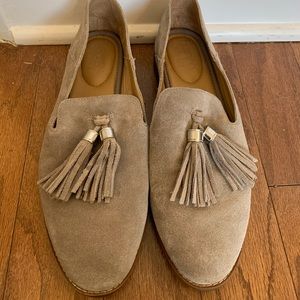 Franco Sarto grey suede loafers